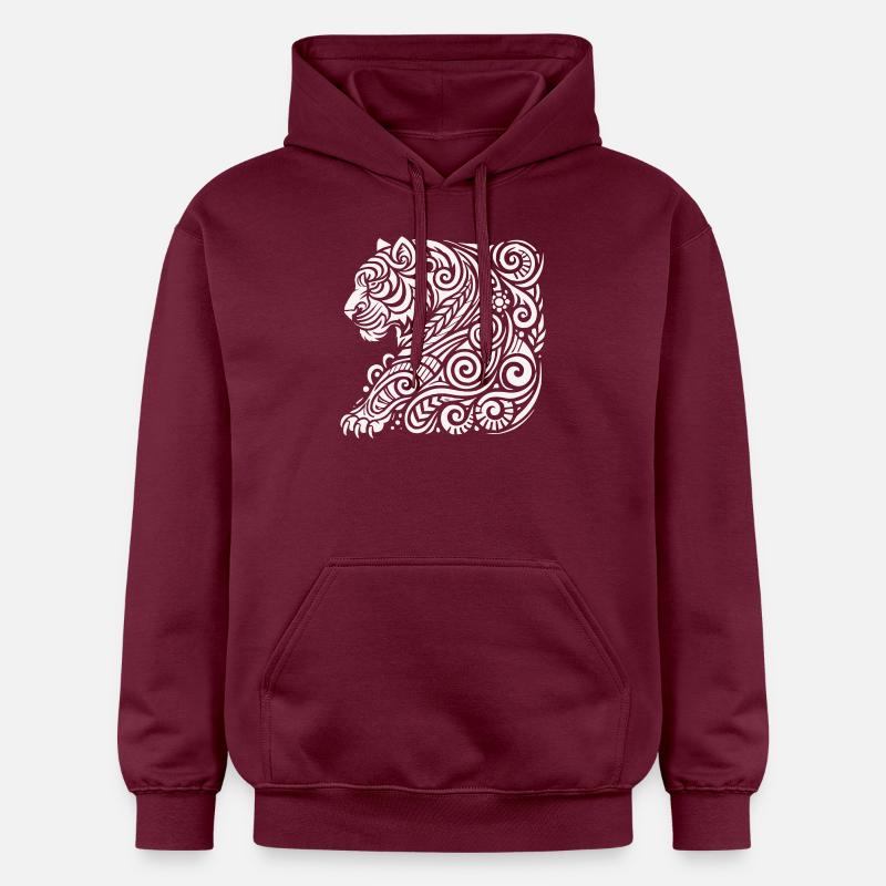 Tigre Tribal - Sweat à capuche Softstyle® Gildan Unisexe - maroon