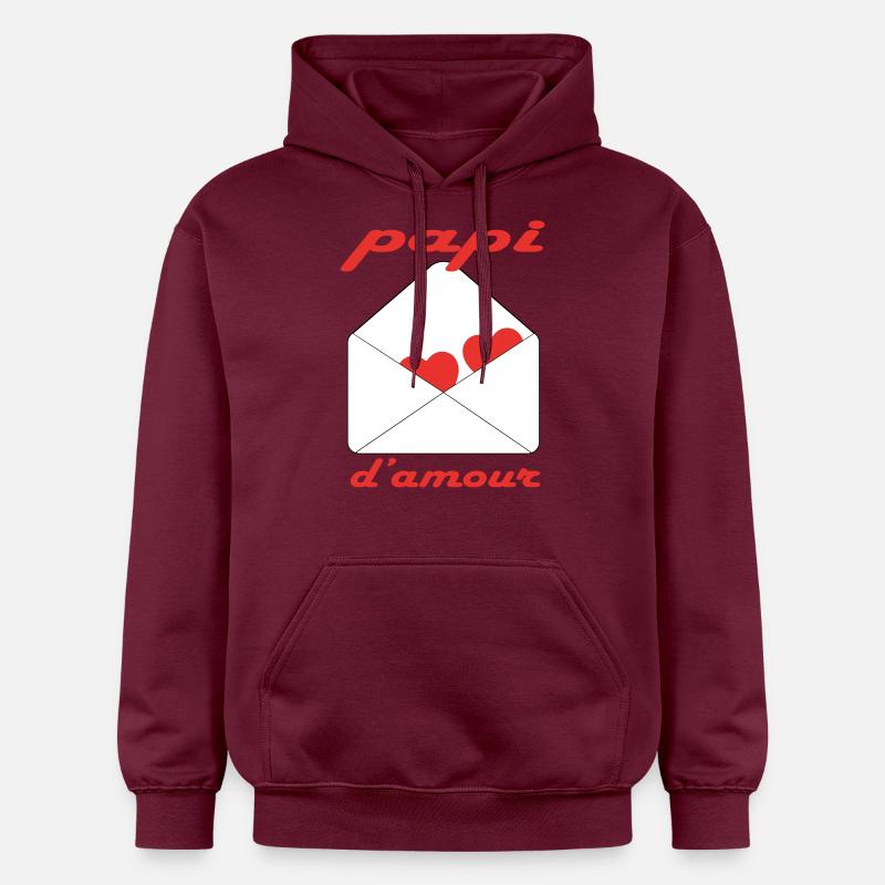 Papi d'amour - Sweat à capuche Softstyle® Gildan Unisexe - maroon