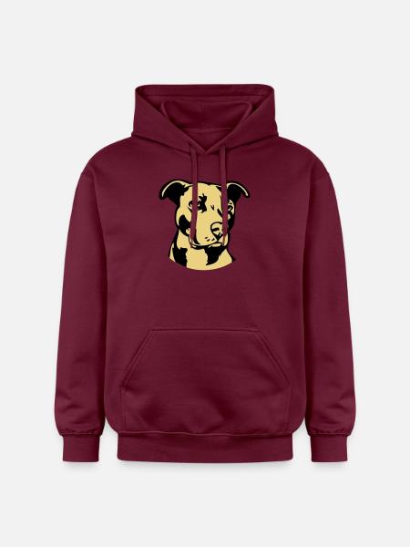 Pitbull zweifarbig - Hund Kampfhund - Gildan Unisex Softstyle® Midweight Hoodie - Maroon