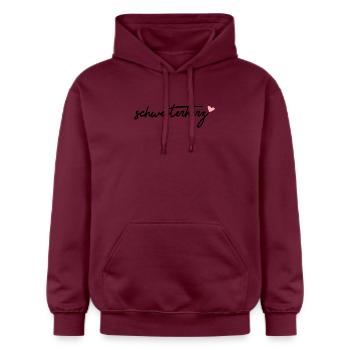 schwesterherz - Gildan Unisex Softstyle® Midweight Hoodie - Maroon - Vorne - Liana (172cm) & Jaron (178cm)