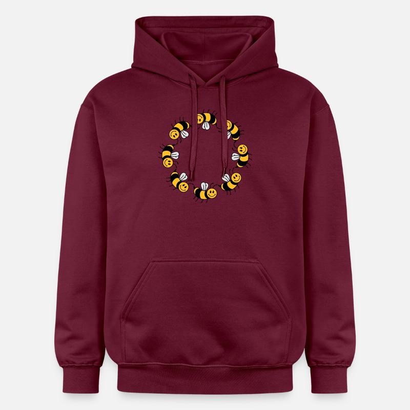 Motif de cercle d'abeilles drôle - Sweat à capuche Softstyle® Gildan Unisexe - maroon