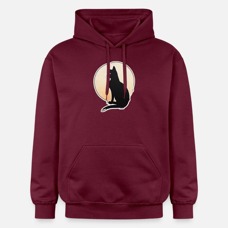 Silhouette de chat - Sweat à capuche Softstyle® Gildan Unisexe - maroon