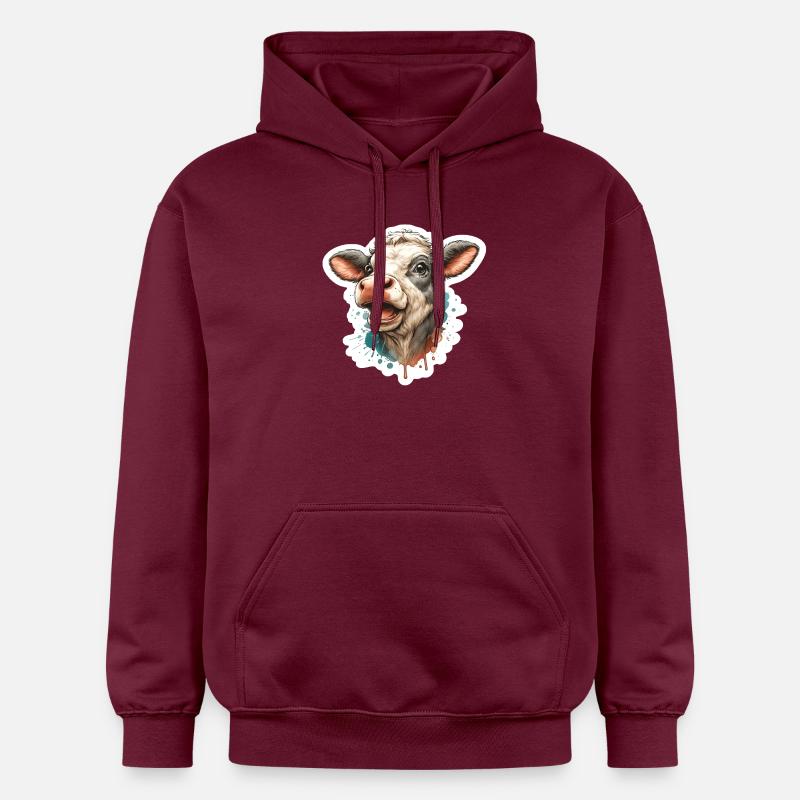 Vache heureuse - Sweat à capuche Softstyle® Gildan Unisexe - maroon