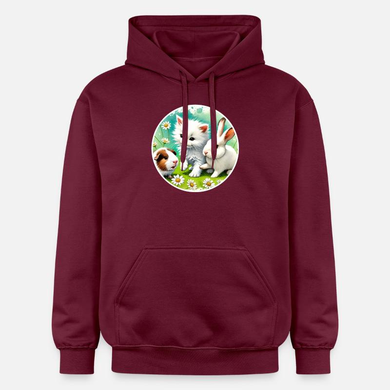 Cochons d’Inde, lapins et chatons - Sweat à capuche Softstyle® Gildan Unisexe - maroon