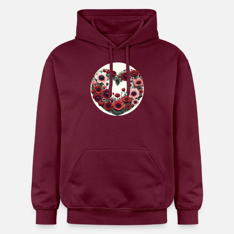 Fleurs d’anémone - Sweat à capuche Softstyle® Gildan Unisexe - maroon
