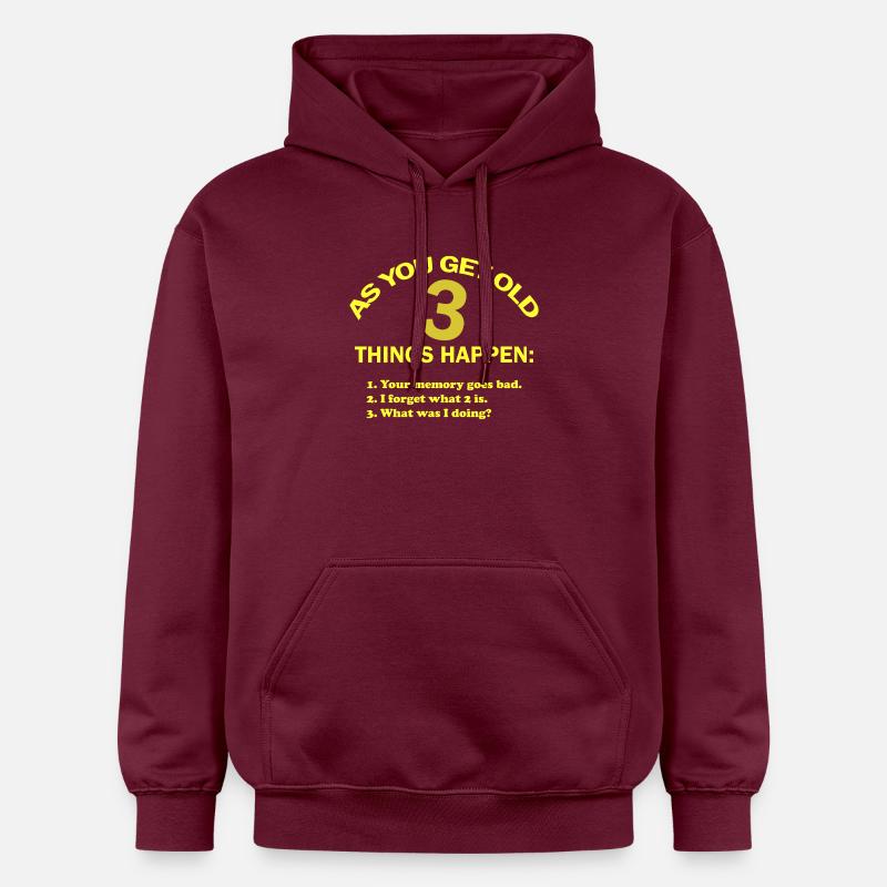 En vieillissant - Sweat à capuche Softstyle® Gildan Unisexe - maroon