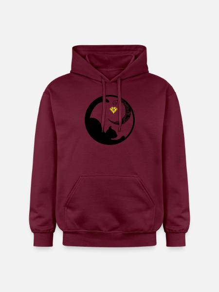 Cat Moon 02 - Gildan Unisex Softstyle® Midweight Hoodie - maroon
