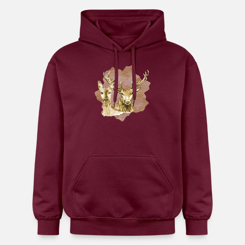 Cerf et biche - Sweat à capuche Softstyle® Gildan Unisexe - maroon
