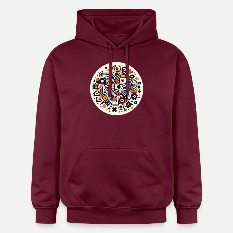 Symphonie abstraite de la technologie - Sweat à capuche Softstyle® Gildan Unisexe - maroon
