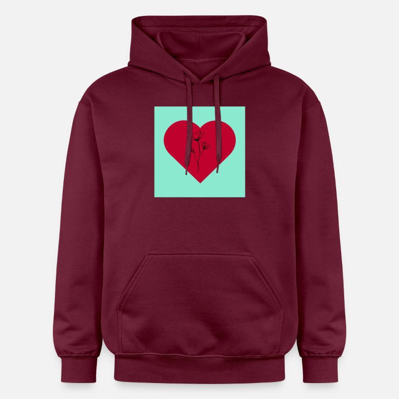 Coeur de fleur - Sweat à capuche Softstyle® Gildan Unisexe - maroon