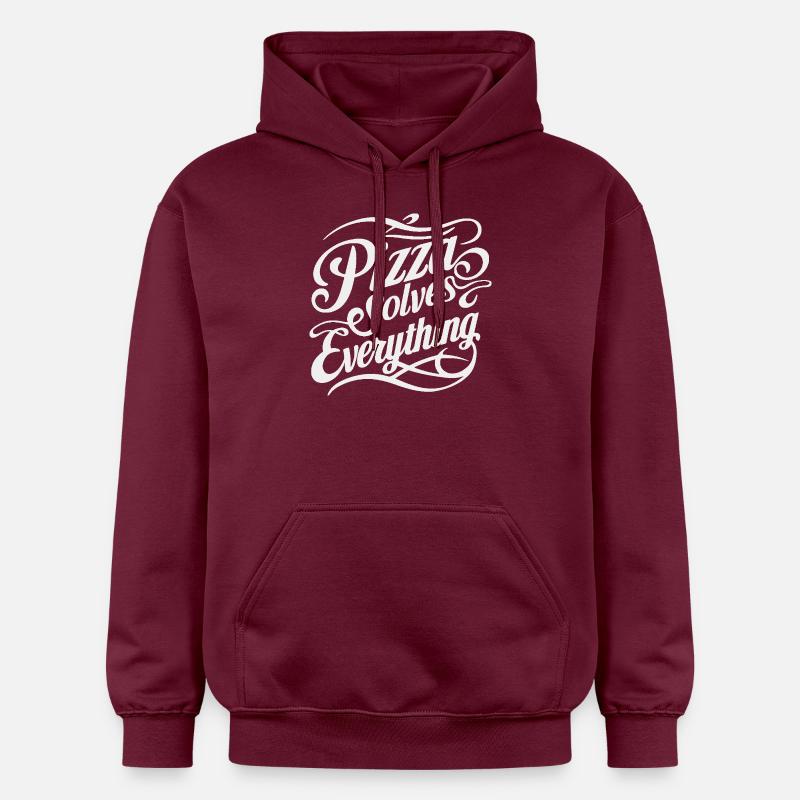 La pizza résout tout - Sweat à capuche Softstyle® Gildan Unisexe - maroon