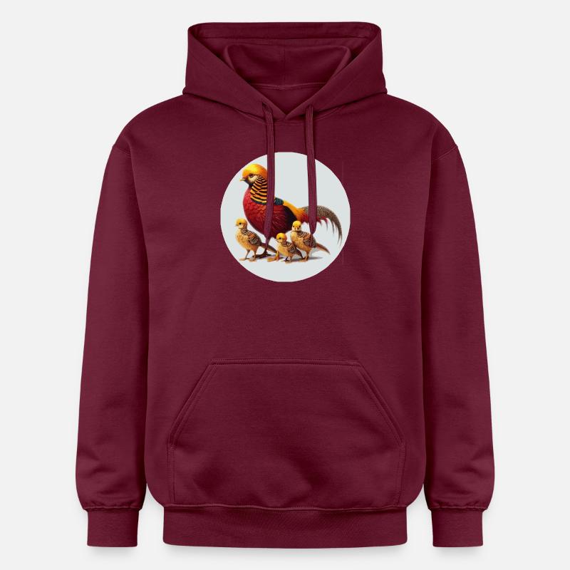 Faisan doré avec jeunes - Sweat à capuche Softstyle® Gildan Unisexe - maroon
