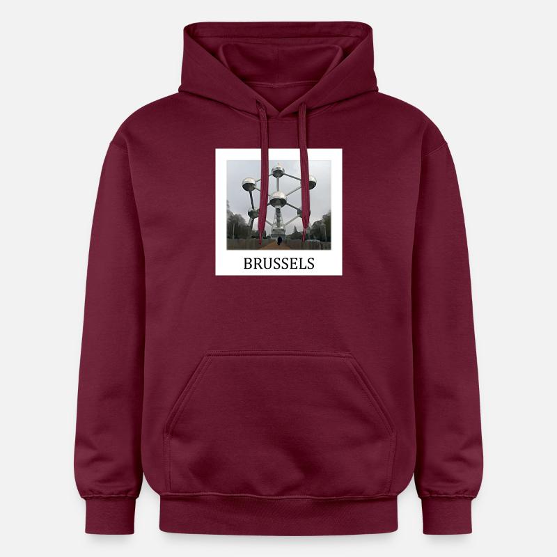 Atomium de Bruxelles - Sweat à capuche Softstyle® Gildan Unisexe - maroon