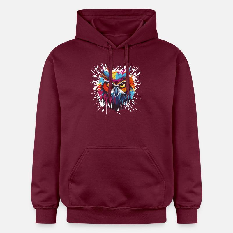 hibou - Sweat à capuche Softstyle® Gildan Unisexe - maroon