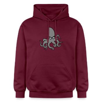 Oktopus Kraken Tintenfisch Kopffüßer böser Blick - Gildan Unisex Softstyle® Midweight Hoodie - Maroon - Vorne - Liana (172cm) & Jaron (178cm)