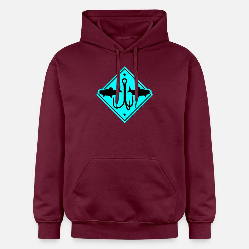 Pêche Icône de pêche - Sweat à capuche Softstyle® Gildan Unisexe - maroon