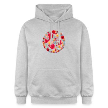 Les bouquets de fleurs - Sweat à capuche Softstyle® Gildan Unisexe - gris clair chiné - Devant - Liana (172cm) & Jaron (178cm)