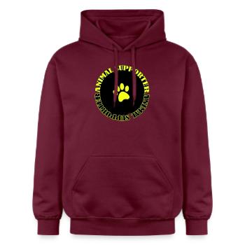 animal supporter - Gildan Unisex Softstyle® Midweight Hoodie - Maroon - Vorne - Liana (172cm) & Jaron (178cm)