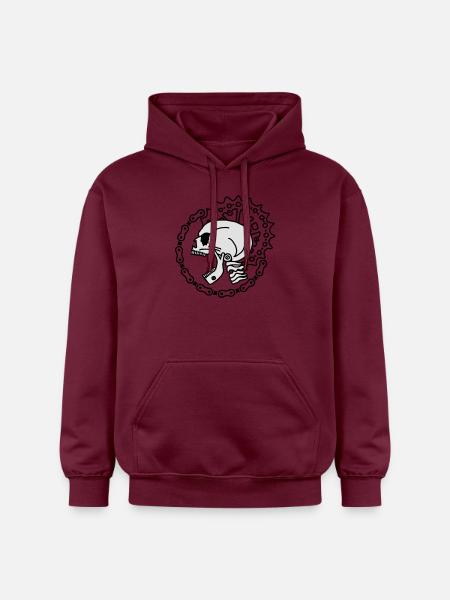 Skull Chain Punk-2c - Gildan Unisex Softstyle® Midweight Hoodie - Maroon