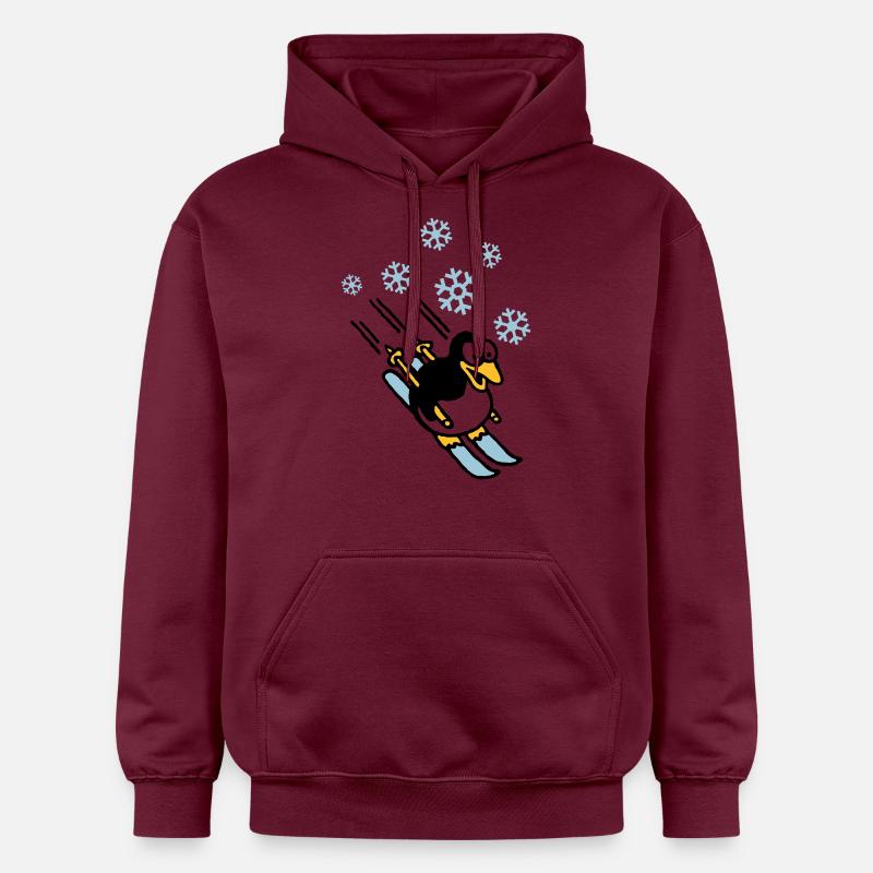 pinguin_ski_022011_h_3c - Sweat à capuche Softstyle® Gildan Unisexe - maroon