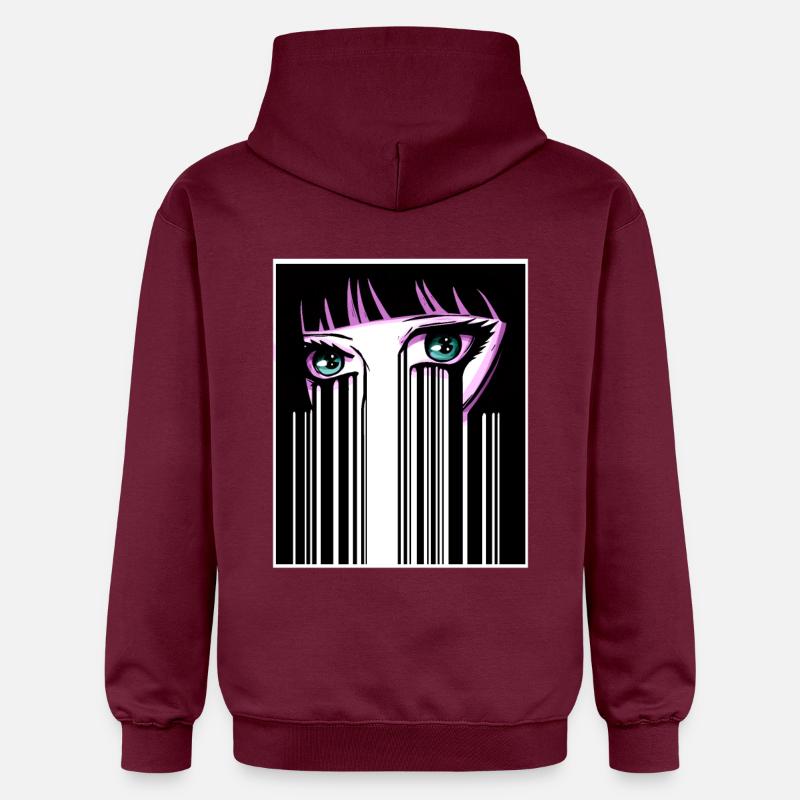 Anime Eyes Japon Code-barres - Sweat à capuche Softstyle® Gildan Unisexe - maroon