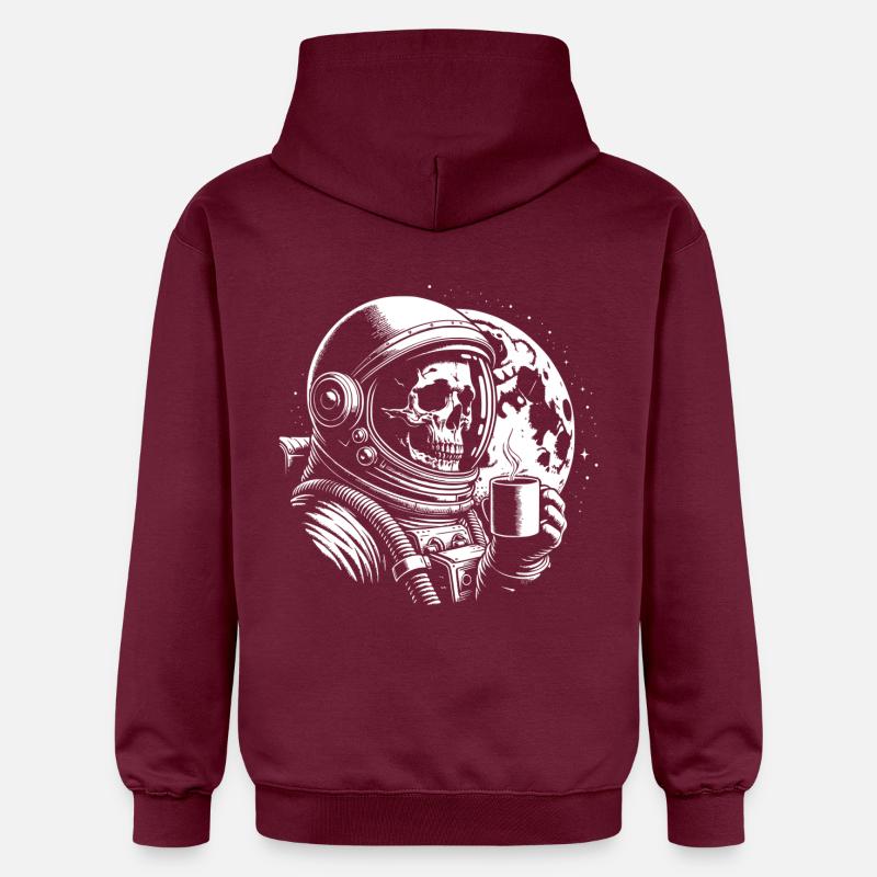 Skull mit Kaffeebecher Kaffee - Gildan Unisex Softstyle® Midweight Hoodie - Maroon