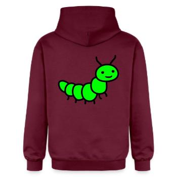 Raupe - Gildan Unisex Softstyle® Midweight Hoodie - Maroon - Hinten - Liana (172cm)