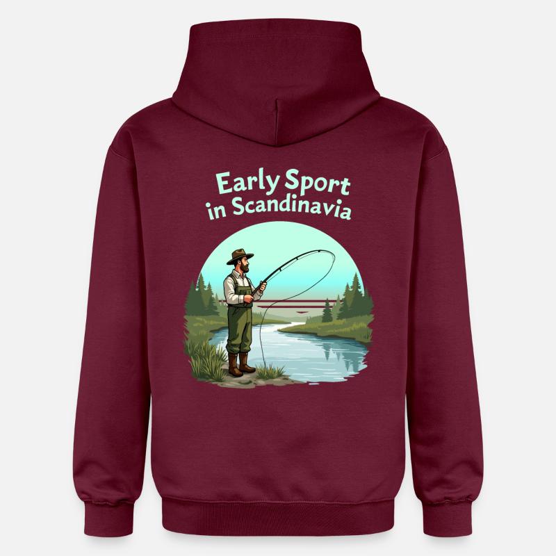 Pêche en Scandinavie - Sweat à capuche Softstyle® Gildan Unisexe - maroon