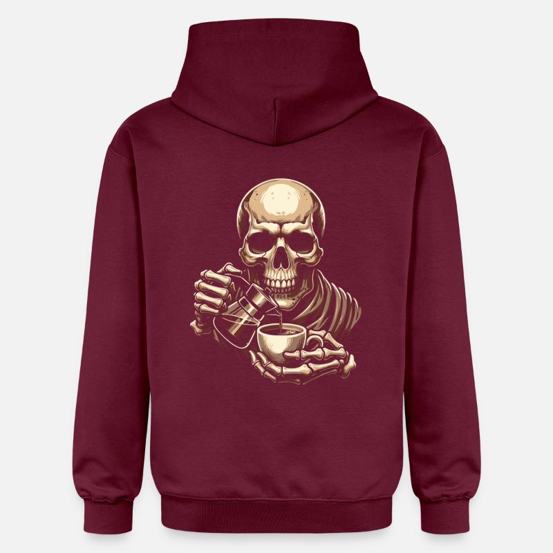 Crâne avec tasse à café - Sweat à capuche Softstyle® Gildan Unisexe - maroon