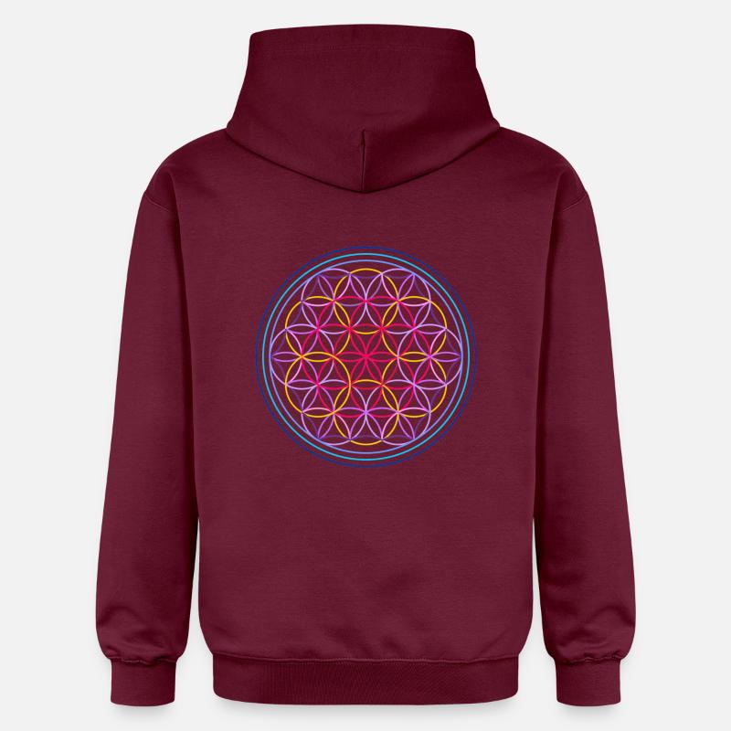 Fleur de vie rouge-bleu - Sweat à capuche Softstyle® Gildan Unisexe - maroon