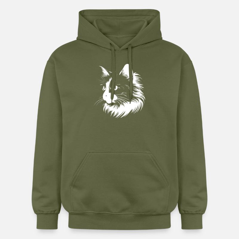 Chat, Motif De Chat - Sweat à capuche Softstyle® Gildan Unisexe - vert militaire