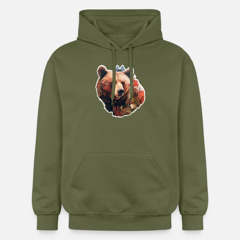 Ours à l’état sauvage - Sweat à capuche Softstyle® Gildan Unisexe - vert militaire