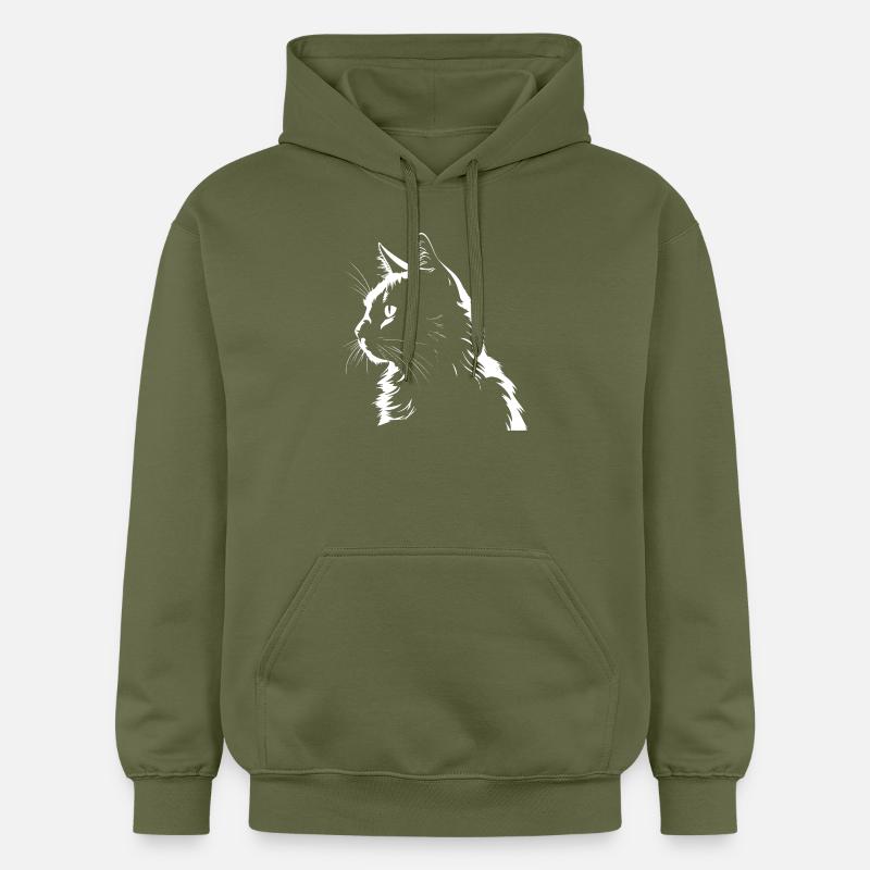 Chat, Motif De Chat - Sweat à capuche Softstyle® Gildan Unisexe - vert militaire