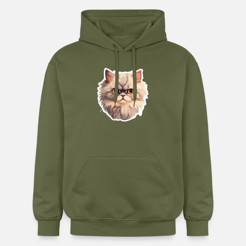 Tête de chat persan - Sweat à capuche Softstyle® Gildan Unisexe - vert militaire