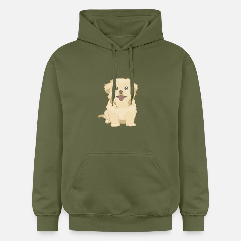 Chien mignon comme illustration - Sweat à capuche Softstyle® Gildan Unisexe - vert militaire