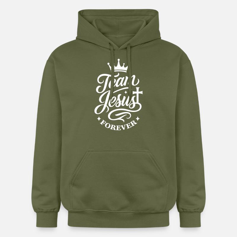 L’Équipe Jésus dicte - Sweat à capuche Softstyle® Gildan Unisexe - vert militaire