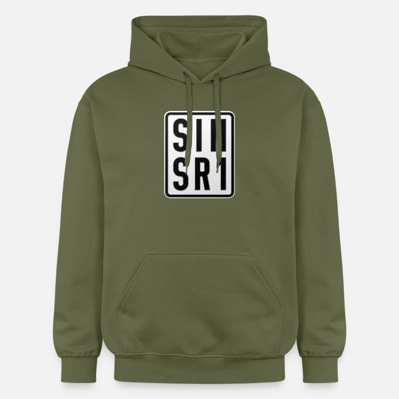 Plaque d’immatriculation du cyclomoteur Simson SR1 - Sweat à capuche Softstyle® Gildan Unisexe - vert militaire