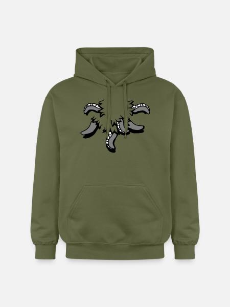 Tentakel, Octopus, Monster, Verscheurd Shirt, Alien - Gildan uniseks Softstyle® Midweight hoodie - militairgroen