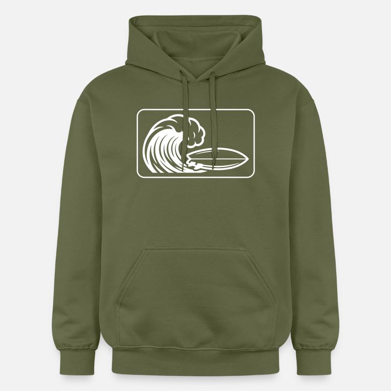 Planche de surf Wave - Sweat à capuche Softstyle® Gildan Unisexe - vert militaire