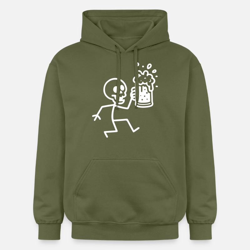 Squelette Bière Drôle - Sweat à capuche Softstyle® Gildan Unisexe - vert militaire