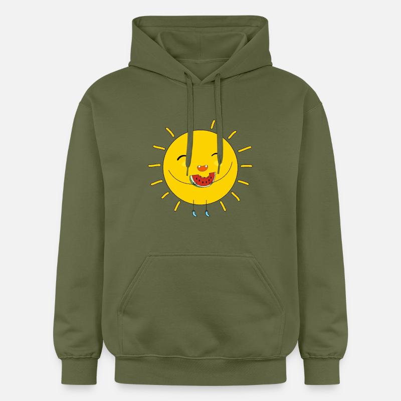 Soleil et pastèque - Sweat à capuche Softstyle® Gildan Unisexe - vert militaire