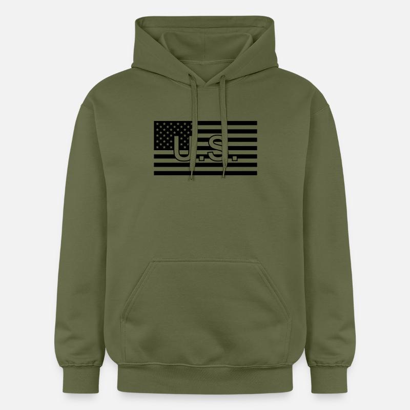 Drapeau tactique États-Unis/États-Unis - Sweat à capuche Softstyle® Gildan Unisexe - vert militaire