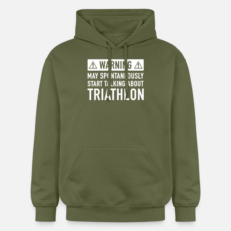 Idée Cadeau drôle Triathlon - Sweat à capuche Softstyle® Gildan Unisexe - vert militaire