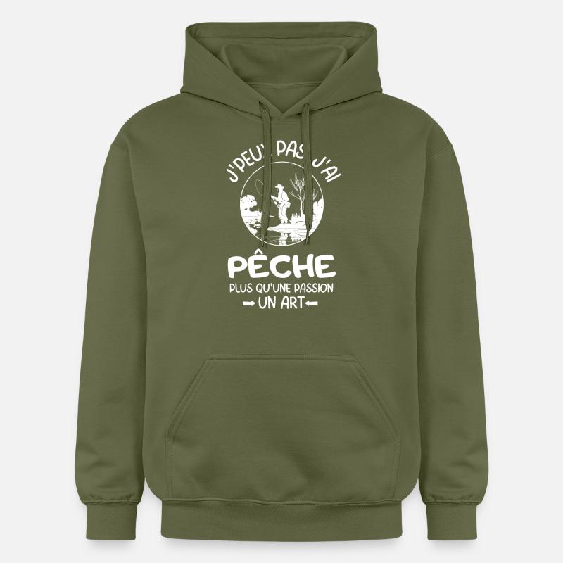Pêcheur pêche - Sweat à capuche Softstyle® Gildan Unisexe - vert militaire
