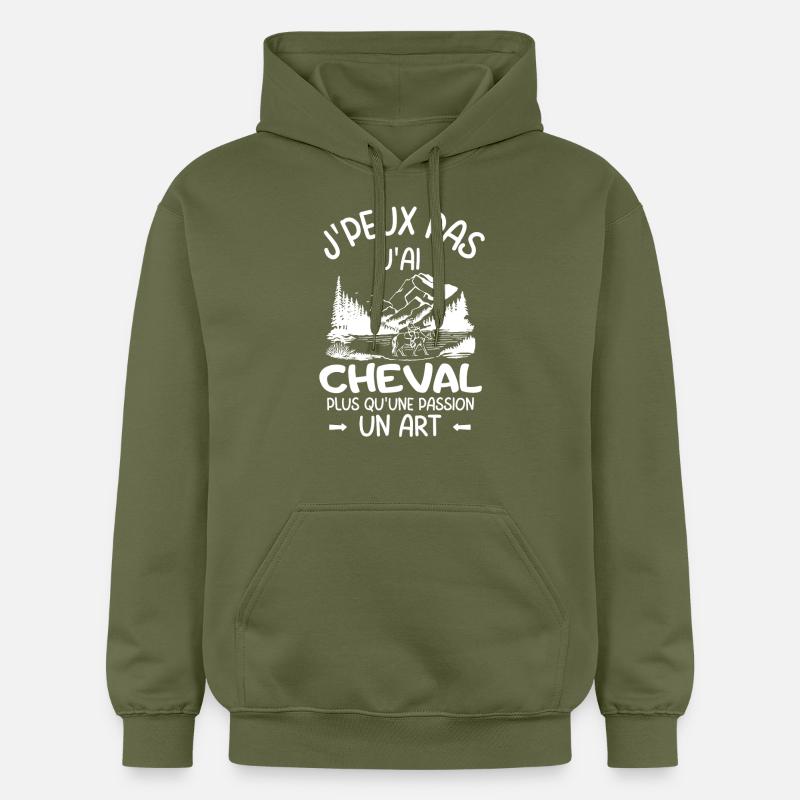 Cheval - Sweat à capuche Softstyle® Gildan Unisexe - vert militaire