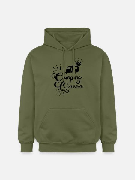 Camping Queen Caravan - Gildan Unisex Softstyle® Midweight Hoodie - military green