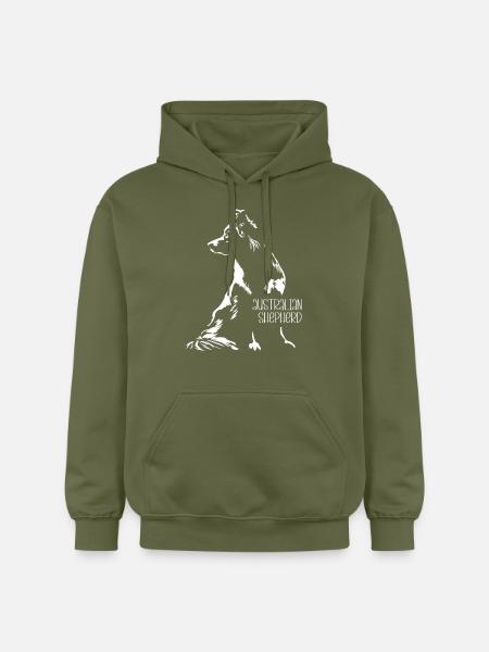 Australian Shepherd Silhouette Aussie Wilsigns - Gildan Unisex Softstyle® Midweight Hoodie - Militärgrün