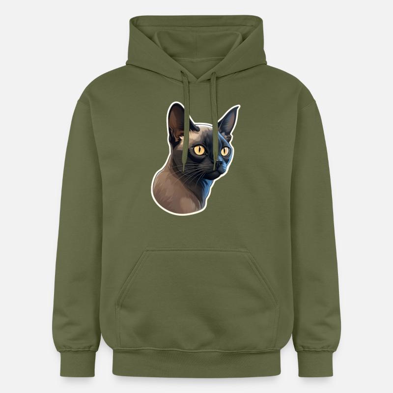 Chat birman - Sweat à capuche Softstyle® Gildan Unisexe - vert militaire