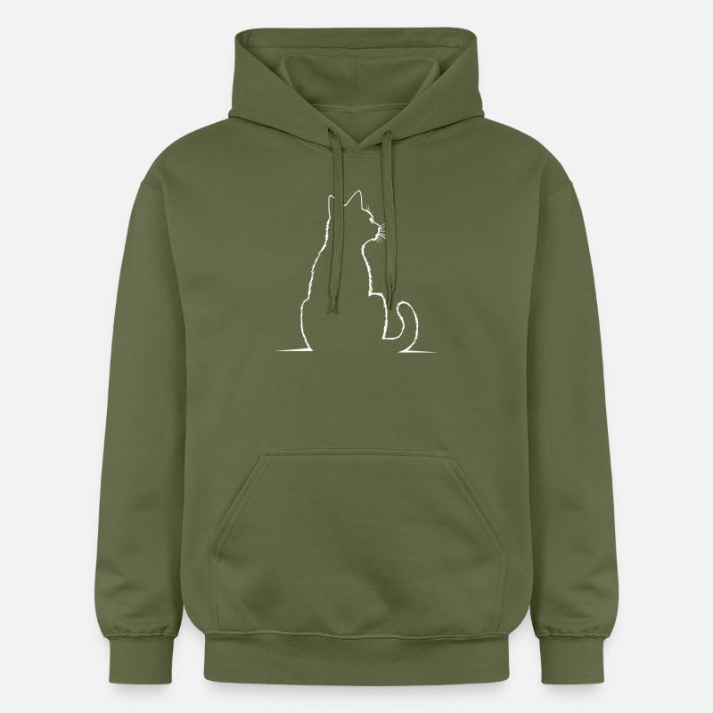 Chat, Motif De Chat - Sweat à capuche Softstyle® Gildan Unisexe - vert militaire