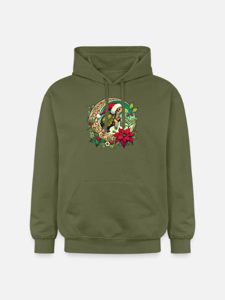 Christmas Turtle - Gildan Unisex Softstyle® Midweight Hoodie - military green